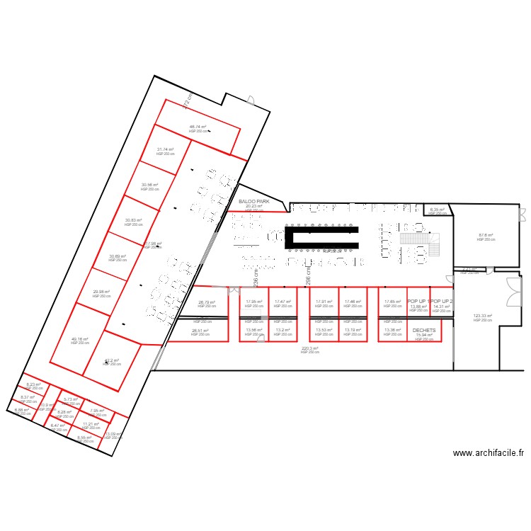 LILLE V1. Plan de 48 pièces et 2034 m2