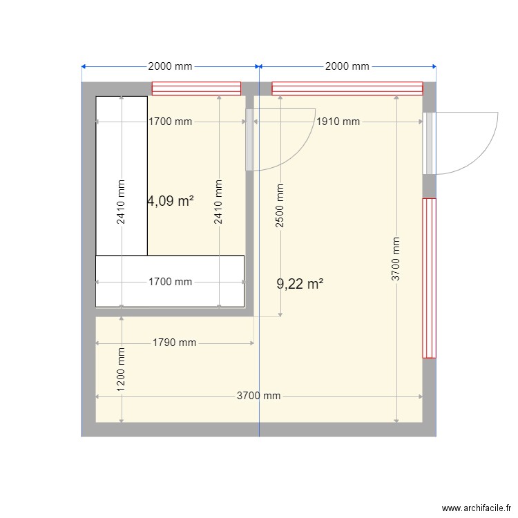 banya 4 4. Plan de 2 pièces et 13 m2