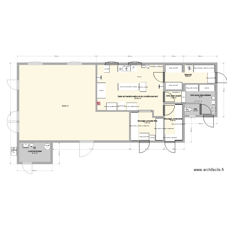 aménagements local pates vfinal. Plan de 0 pièce et 0 m2