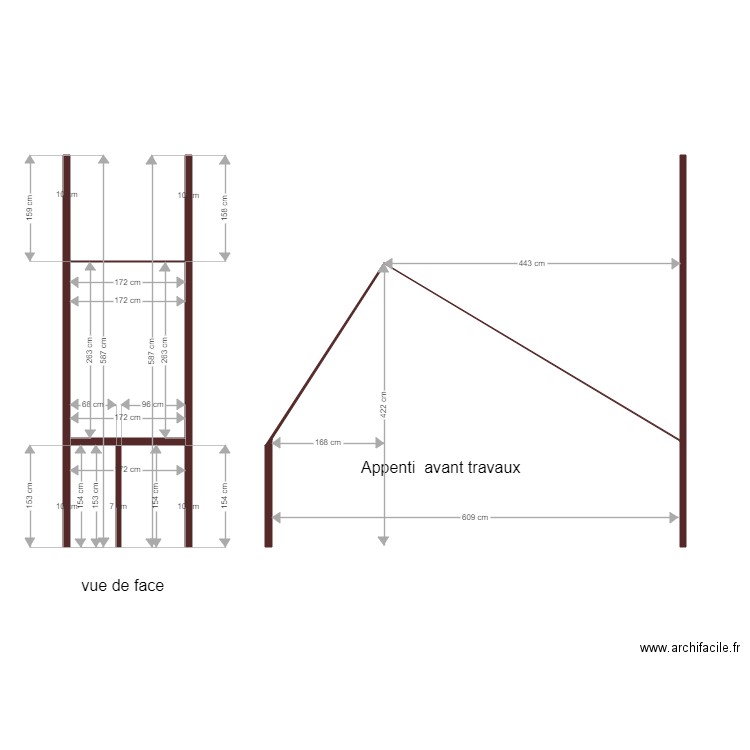 APPENTI AVANT TRAVAUX. Plan de 1 pièce et 5 m2