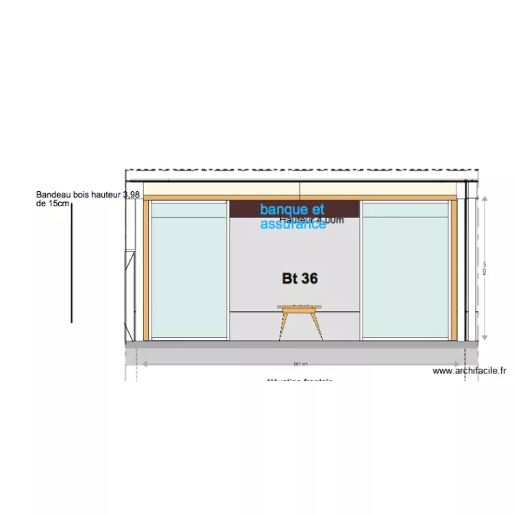 Façade Banque Evreux Mail. Plan de Façade Banque Evreux Mail. Plan de
