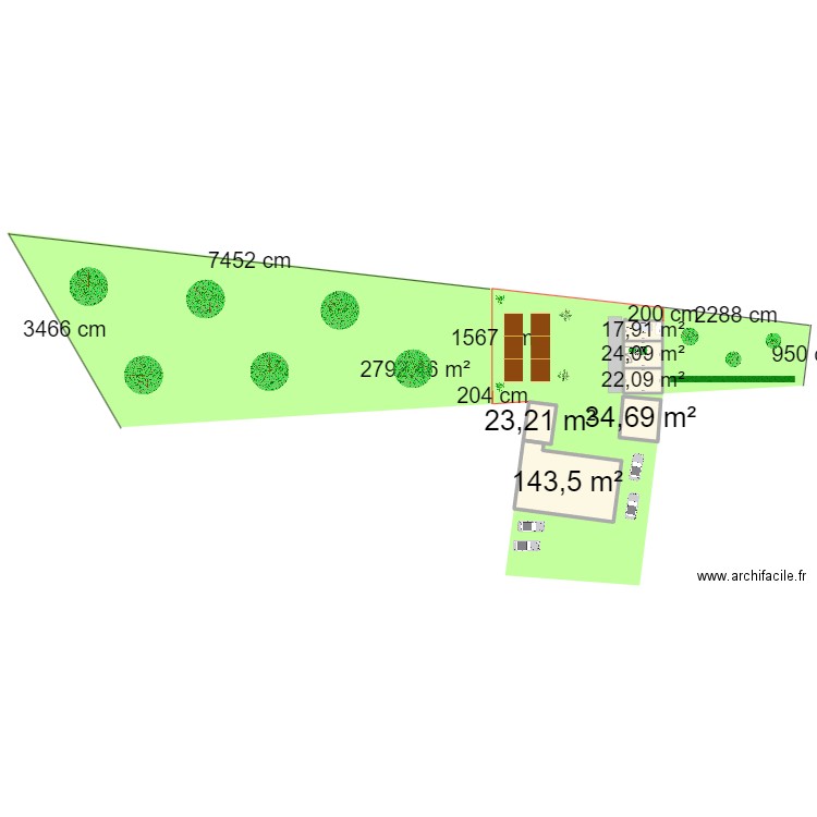 Projet mgb 1. Plan de 6 pièces et 265 m2