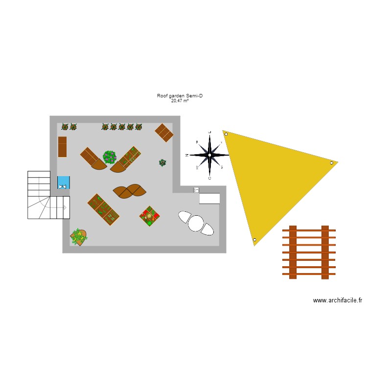 3rd draft roof garden semi detached 20 sqm. Plan de 0 pièce et 0 m2