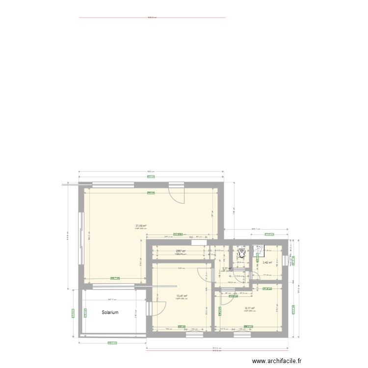 etage definitif  11. Plan de 7 pièces et 65 m2