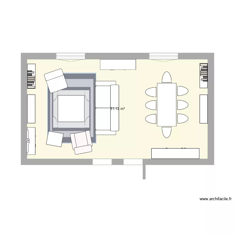 Salon Tocqueville. Plan de 