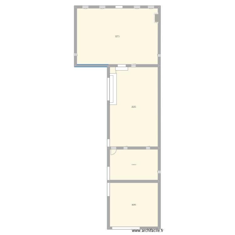 marches. Plan de 4 pièces et 251 m2