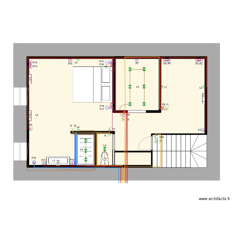 Roullet 2nd. Plan de 5 pièces et 91 m2