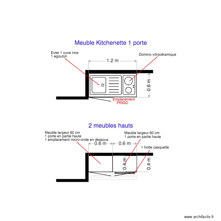 PLAN CUISINE SOPHIA. Plan de 0 pièce et 0 m2