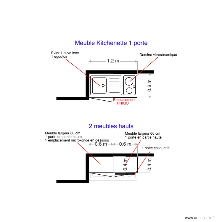 PLAN CUISINE SOPHIA. Plan de 0 pièce et 0 m2