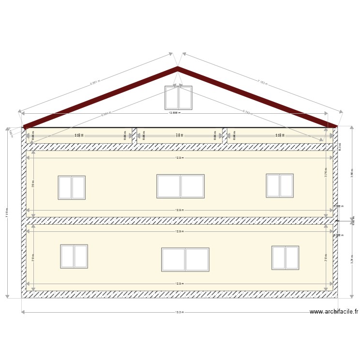 FACADE P. Plan de 0 pièce et 0 m2