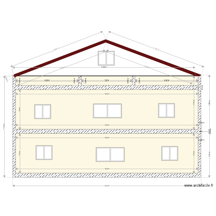 FACADE P. Plan de 0 pièce et 0 m2