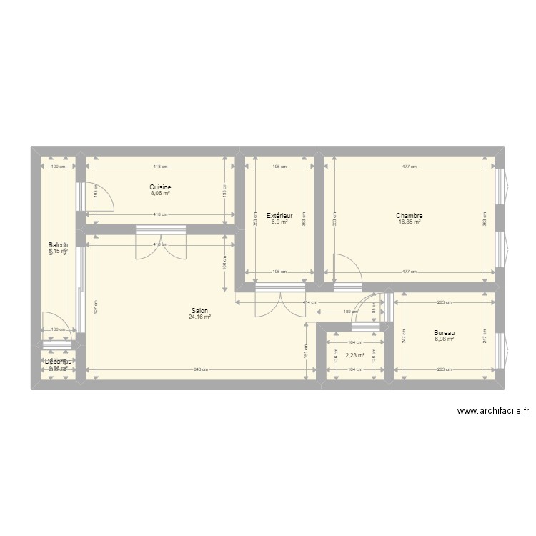 33 Cour actuel. Plan de 0 pièce et 0 m2
