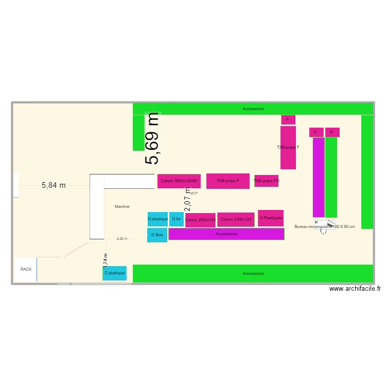 Zone log prépa. Plan de 1 pièce et 450 m2