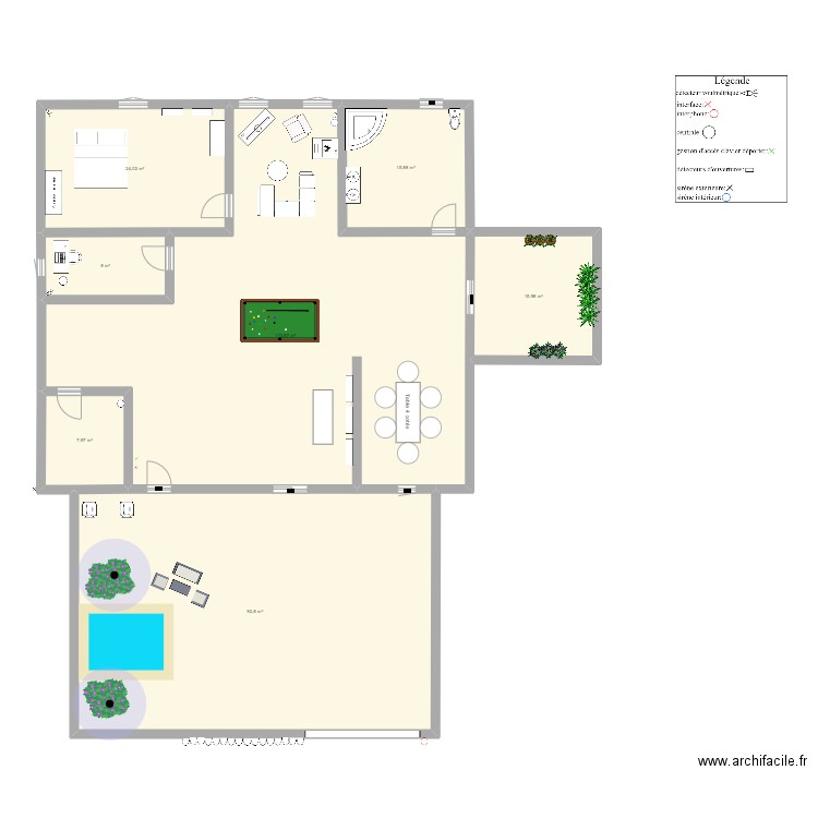 plan. Plan de 7 pièces et 276 m2