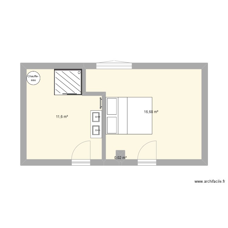 CHAMBRE ET SDB. Plan de 0 pièce et 0 m2