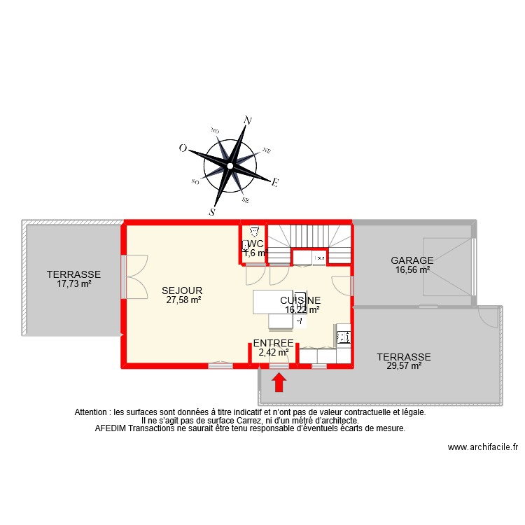 BI 12027 RDC. Plan de 19 pièces et 235 m2