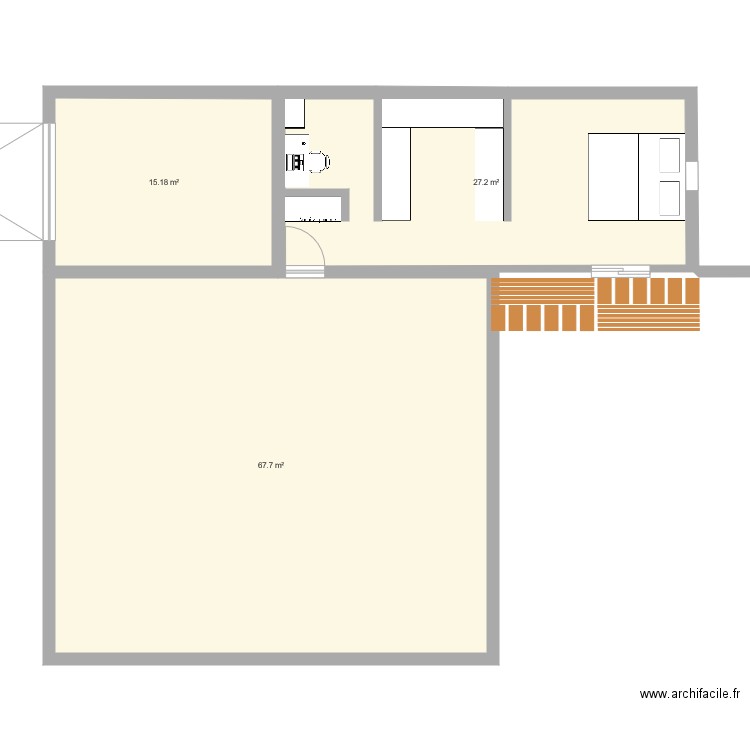 extension. Plan de 0 pièce et 0 m2