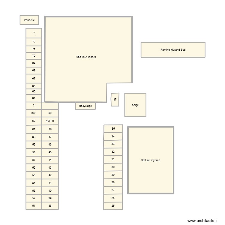 parkings. Plan de 0 pièce et 0 m2