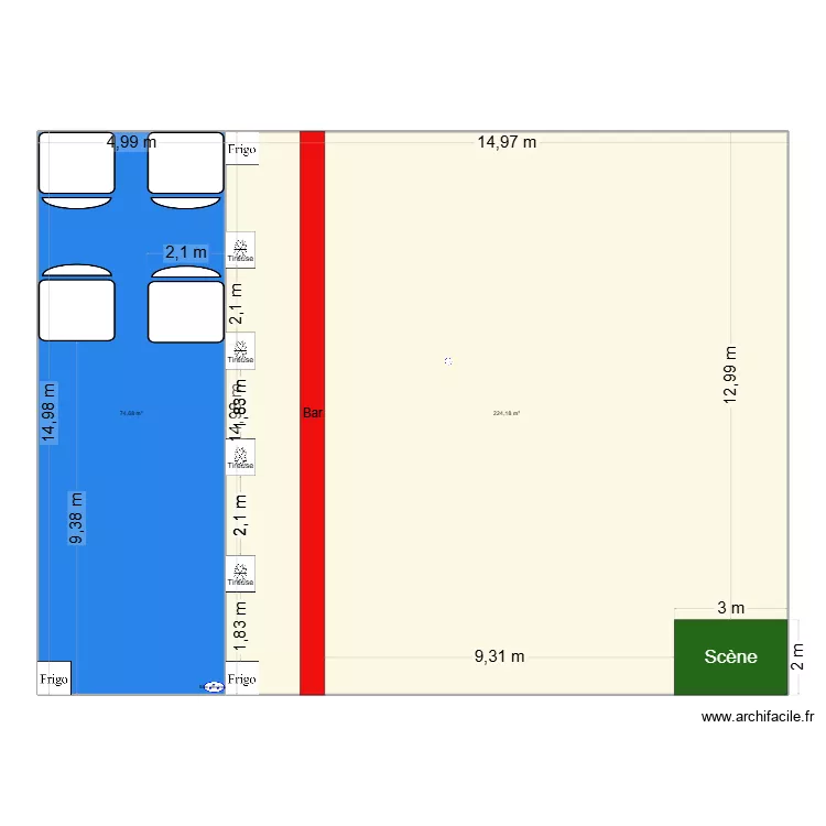 Stand PDL. Plan de 2  et 299 m²