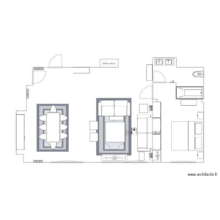 Salon y dormitorio ppal. Plan de 0 pièce et 0 m2
