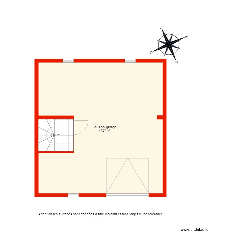 BI 2512 sous sol garage non côté. Plan de 0 pièce et 0 m2