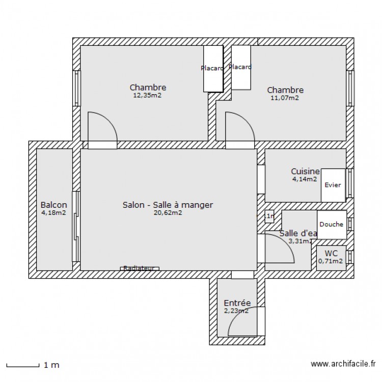 F3 Amiens. Plan de 0 pièce et 0 m2