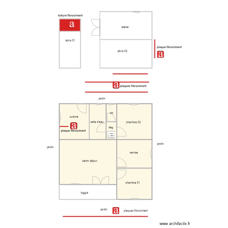 chiffoleau am. Plan de 13 pièces et 93 m2