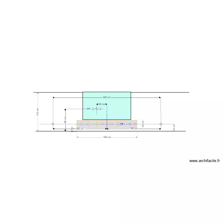 Meuble TV. Plan de 