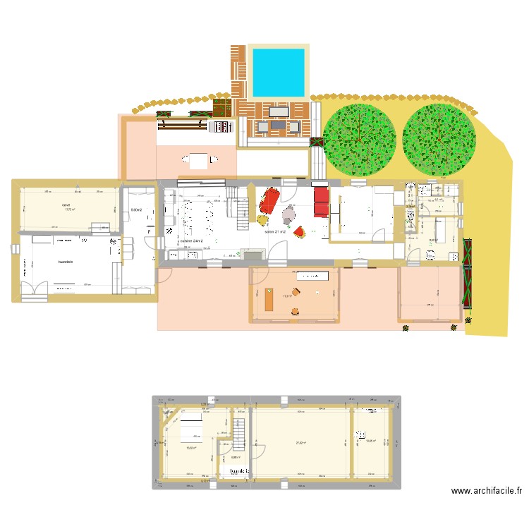 maison lavignasseoct21. Plan de 15 pièces et 173 m2