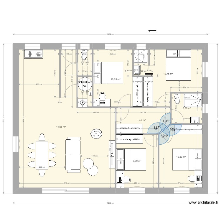 plan adapté maison manon V4. Plan de 0 pièce et 0 m2
