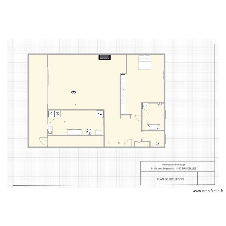 second jet. Plan de 6 pièces et 214 m2