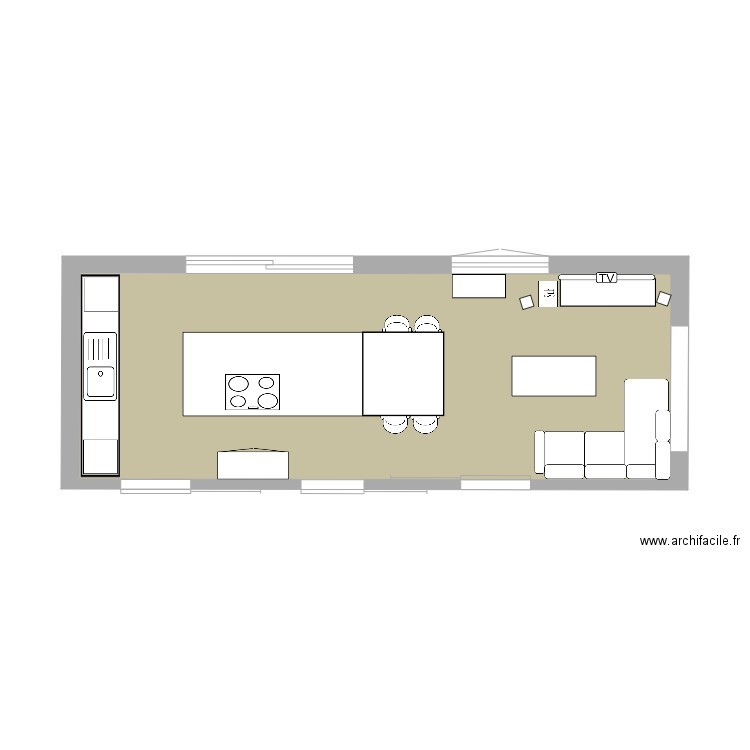 Oignies. Plan de 1 pièce et 25 m2