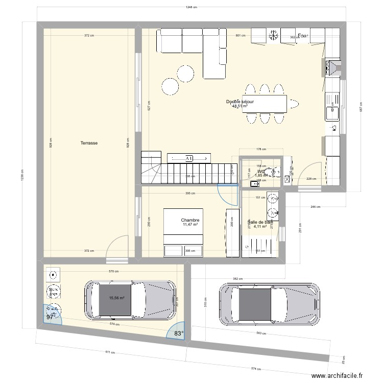 Hairy 44. Plan de 14 pièces et 223 m2