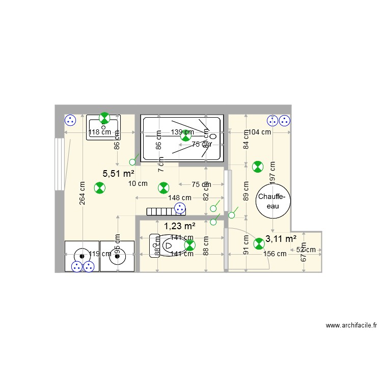 sdb 1. Plan de 0 pièce et 0 m2