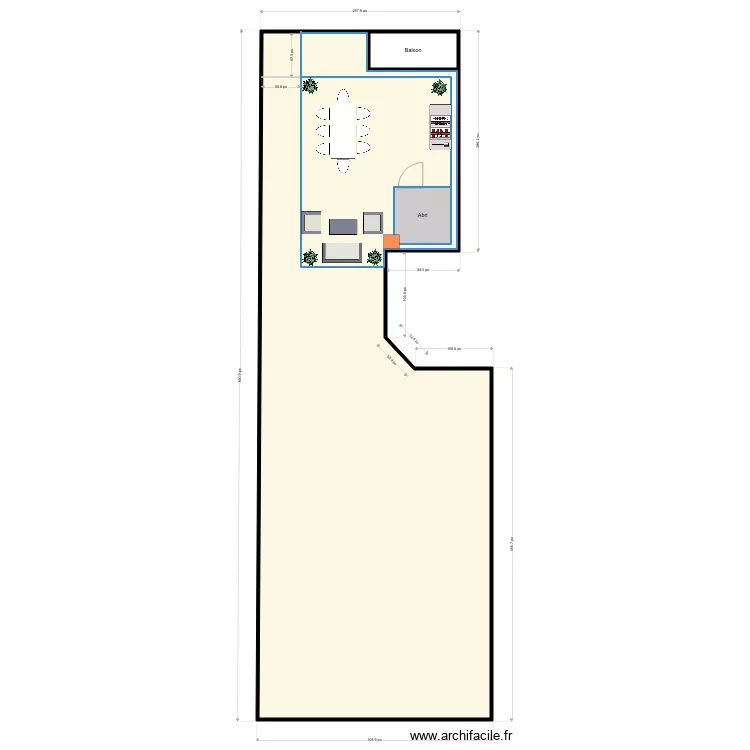 Plan terrasse toit. Plan de 