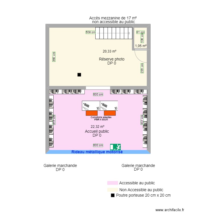 M MOBILE SOUSTONS AVANT TRAVAUX. Plan de 3 pièces et 44 m2