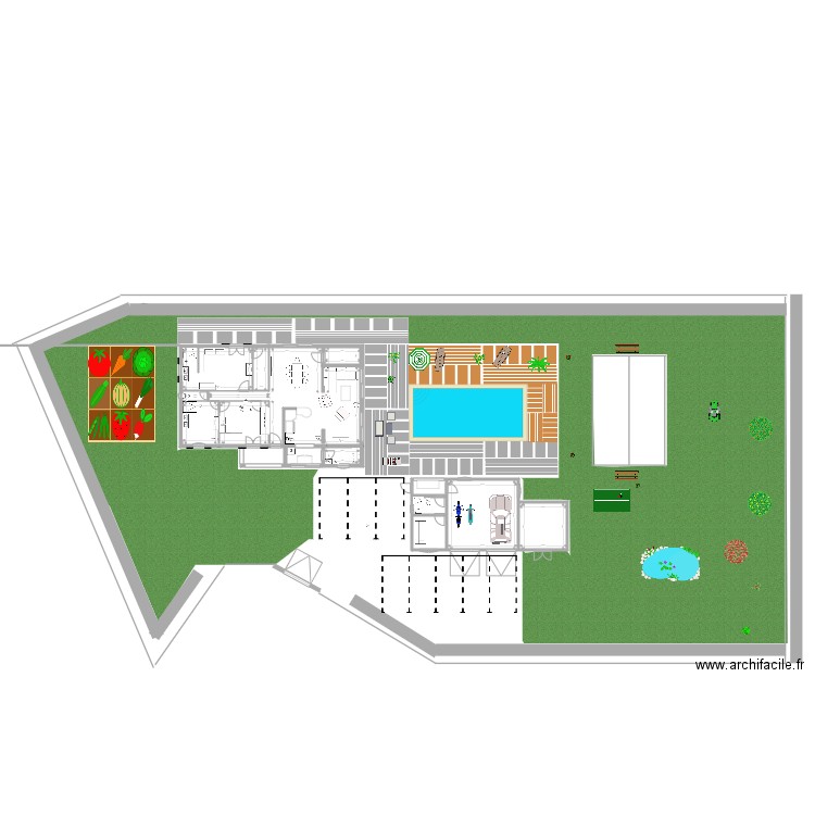 nouveau projet avec exterieur et  pelouse 555. Plan de 0 pièce et 0 m2