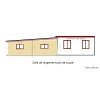 Salle de rangement plan de coupe  