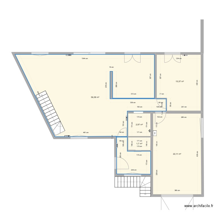 anthy plan vierge. Plan de 5 pièces et 97 m2