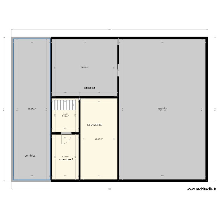 L' étage La Rosière . Plan de 6 pièces et 173 m2