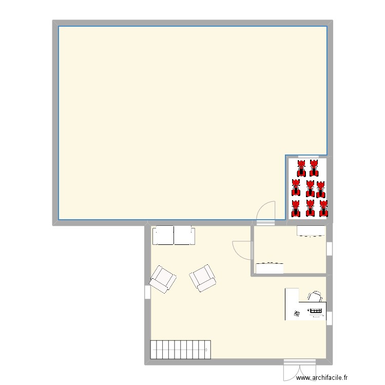 kartatata bas. Plan de 3 pièces et 136 m2