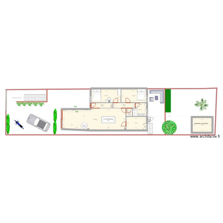 Plan maison complet  rdc Curie. Plan de 11 pièces et 94 m2
