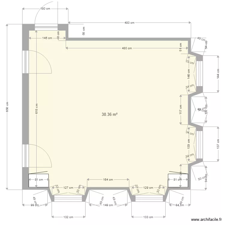 projet fondation PDB cot&eacute;. Plan de 