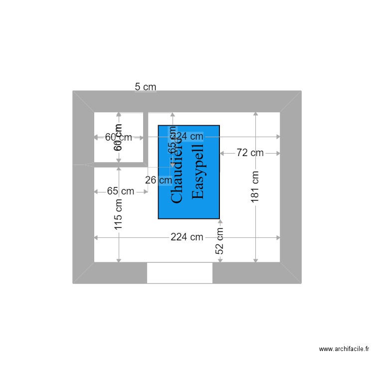 Cholet cuissy geny. Plan de 1 pièce et 4 m2