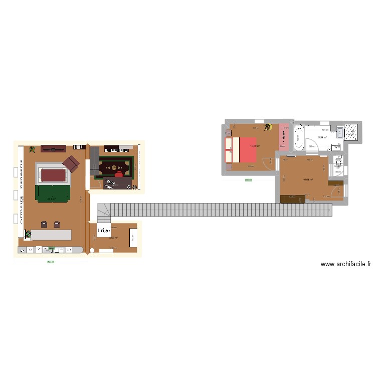 SALON. Plan de 7 pièces et 71 m2