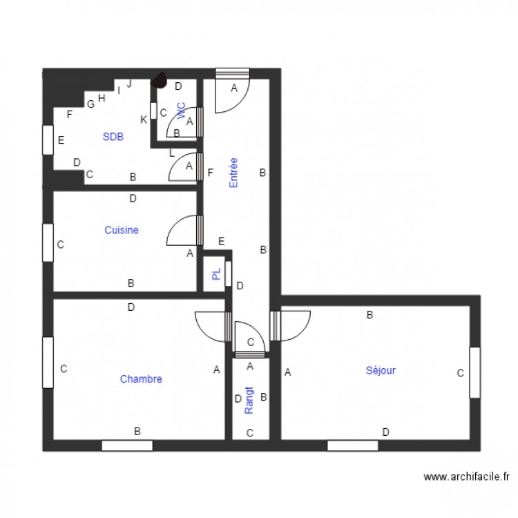 CROQUIS RE JOUEN 3ETG DROITE. Plan de 0 pièce et 0 m2