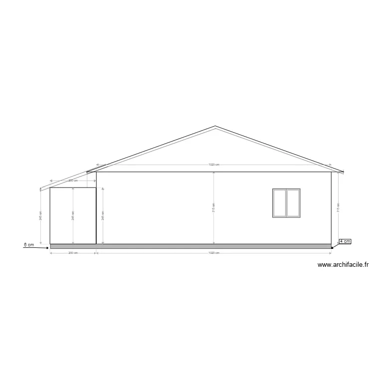   Projet fa&ccedil;ade NORD . Plan de 