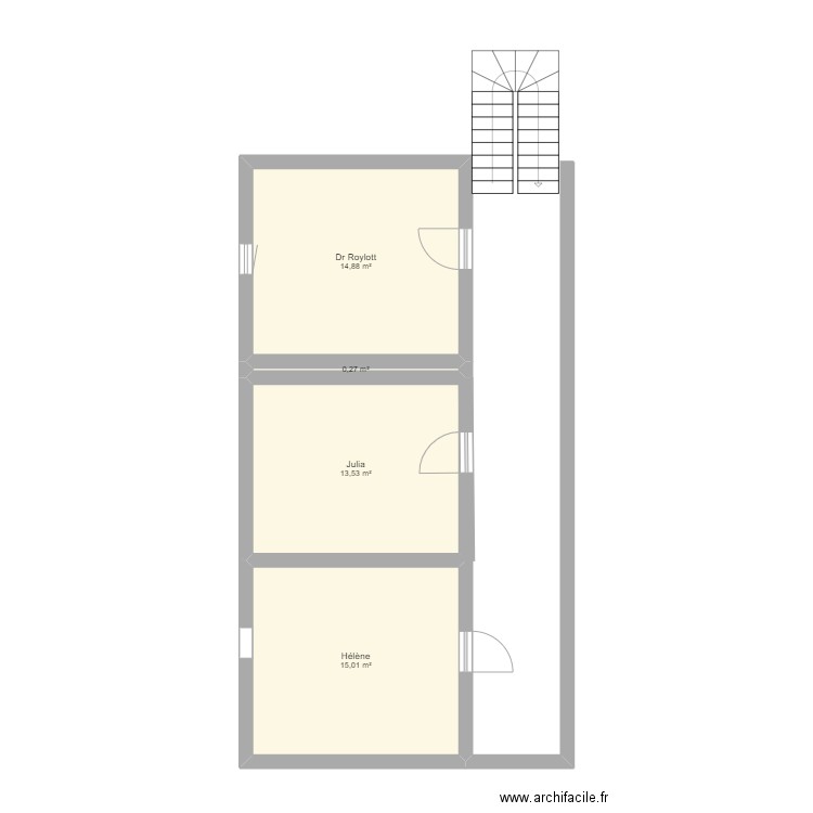maison Florian. Plan de 4 pièces et 44 m2