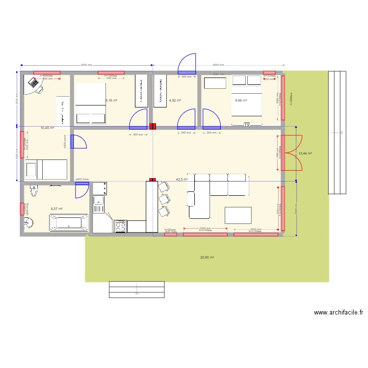 белый 6ка 18.10..33.. Plan de 8 pièces et 116 m2