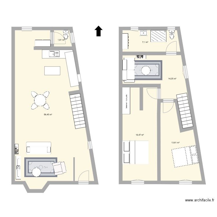 maison roquefort. Plan de 6 pièces et 111 m2